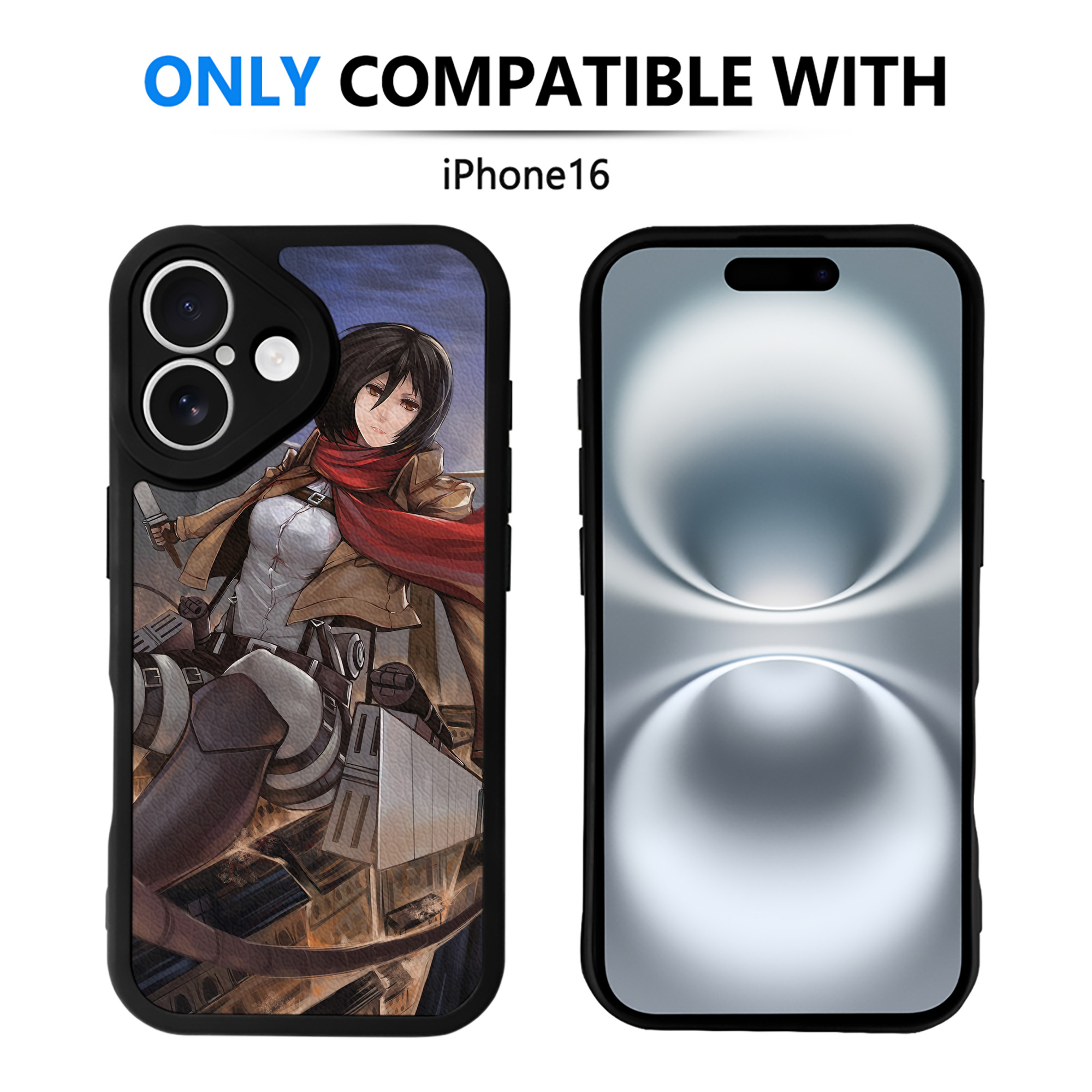 （画像用） 進撃の巨人 Attack on Titan 【iPhone 16シリーズ対応】シリコンスマホケース（レザー調） 材質：シリコン